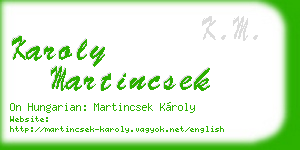 karoly martincsek business card